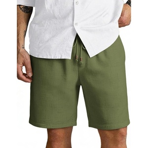 image:imageCOOFANDY Men Linen Blend Shorts Casual Drawstring Shorts Lightweight Summer Beach Short for Lounge Vacation TravelArmy Green