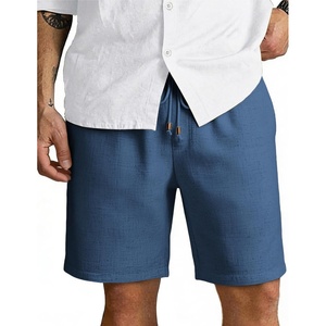 image:imageCOOFANDY Men Linen Blend Shorts Casual Drawstring Shorts Lightweight Summer Beach Short for Lounge Vacation TravelDark Blue
