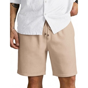image:imageCOOFANDY Men Linen Blend Shorts Casual Drawstring Shorts Lightweight Summer Beach Short for Lounge Vacation TravelDark Khaki