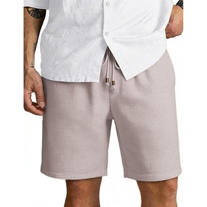 image:imageCOOFANDY Men Linen Blend Shorts Casual Drawstring Shorts Lightweight Summer Beach Short for Lounge Vacation TravelLight Gray