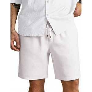 image:imageCOOFANDY Men Linen Blend Shorts Casual Drawstring Shorts Lightweight Summer Beach Short for Lounge Vacation TravelWhite