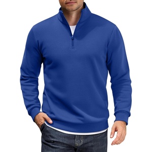 image:imageCOOFANDY Men Quarter Zip Up Pullover Lightweight Mock Neck Sweatshirt Casual Active Long Sleeve Polo ShirtSky Blue