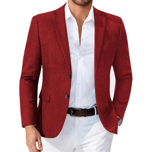 image:imageCOOFANDY Mens Blazer Casual Sport Coats Two Buttons Lightweight Suit JacketRed