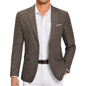 image:imageCOOFANDY Mens Blazer Casual Two Buttons Sport Coat Slim Fit Lightweight Suit JacketsBrown