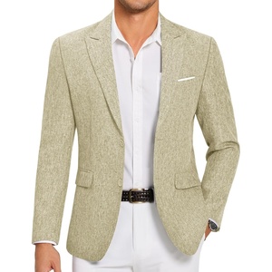 image:imageCOOFANDY Mens Blazer Casual Two Buttons Sport Coat Slim Fit Lightweight Suit JacketsLight Khaki