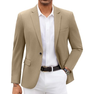 image:imageCOOFANDY Mens Blazer Jacket One Button Casual Suit Jackets Stretch Knit Sport CoatChampagne