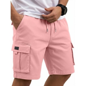 image:imageCOOFANDY Mens Cargo Cotton Twill Cargo Shorts Drawstring Stretch Elastic Waist Casual Work Short with 5 PocketsPink