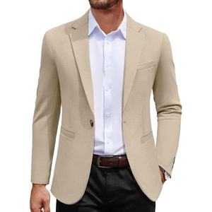 image:imageCOOFANDY Mens Casual Blazer Jacket One Button Suit Jackets Lightweight Knit Sport CoatBeige