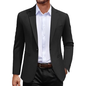 image:imageCOOFANDY Mens Casual Blazer Jacket One Button Suit Jackets Lightweight Knit Sport CoatBlack