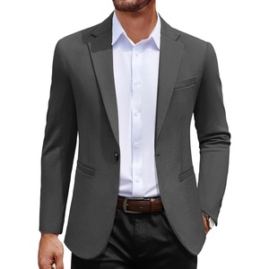 image:imageCOOFANDY Mens Casual Blazer Jacket One Button Suit Jackets Lightweight Knit Sport CoatDark Gray