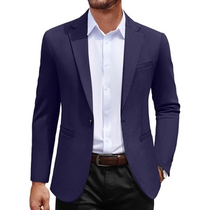 image:imageCOOFANDY Mens Casual Blazer Jacket One Button Suit Jackets Lightweight Knit Sport CoatNavy Blue
