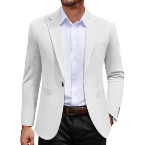 image:imageCOOFANDY Mens Casual Blazer Jacket One Button Suit Jackets Lightweight Knit Sport CoatWhite