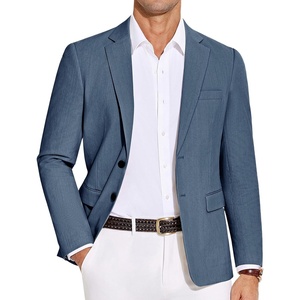 image:imageCOOFANDY Mens Casual Blazer Lightweight Slim Fit Suit Jacket Two Button Cotton Sport CoatsBlue