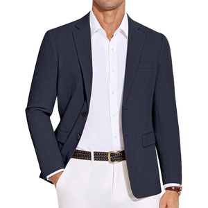image:imageCOOFANDY Mens Casual Blazer Lightweight Slim Fit Suit Jacket Two Button Cotton Sport CoatsNavy Blue