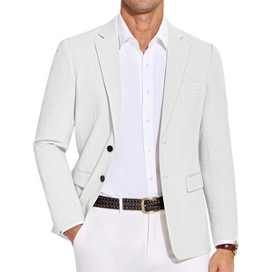 image:imageCOOFANDY Mens Casual Blazer Lightweight Slim Fit Suit Jacket Two Button Cotton Sport CoatsWhite