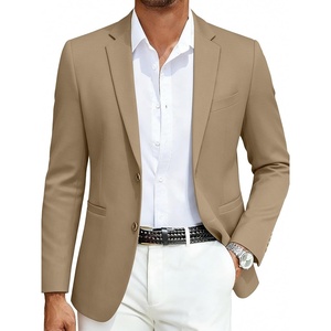 image:imageCOOFANDY Mens Casual Blazer Slim Fit Sport Coats Two Button Knit Textured Suit JacketKhaki