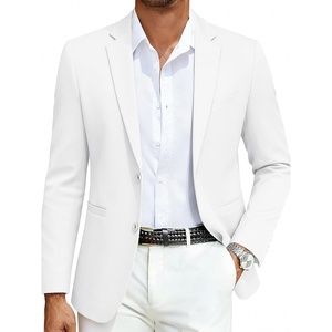 image:imageCOOFANDY Mens Casual Blazer Slim Fit Sport Coats Two Button Knit Textured Suit JacketWhite