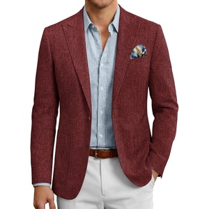 image:imageCOOFANDY Mens Casual Blazer Slim Fit Sports Coat One Button Suit Jacket Retro Tuxedos Formal Dress WearRed