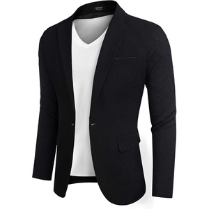 image:imageCOOFANDY Mens Casual Blazer Slim Fit Suit Jackets Lightweight One Button Business Sport Coats2  Dark Black