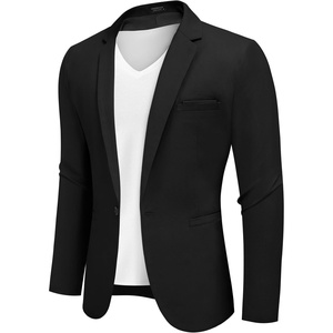 image:imageCOOFANDY Mens Casual Blazers Sport Coats Slim Fit Cotton Sport Jackets 1 Button Lightweight Suit JacketsA Black