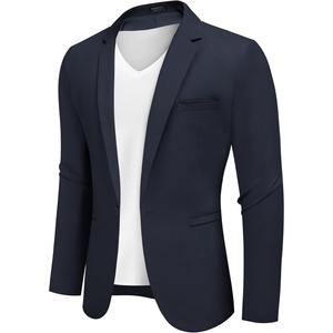 image:imageCOOFANDY Mens Casual Blazers Sport Coats Slim Fit Cotton Sport Jackets 1 Button Lightweight Suit JacketsA Navy Blue