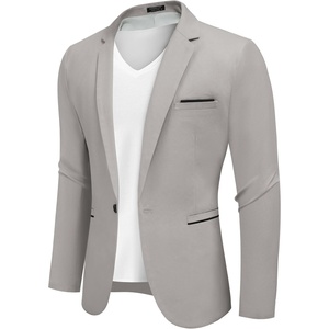 image:imageCOOFANDY Mens Casual Blazers Sport Coats Slim Fit Cotton Sport Jackets 1 Button Lightweight Suit JacketsB Light Grey