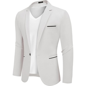 image:imageCOOFANDY Mens Casual Blazers Sport Coats Slim Fit Cotton Sport Jackets 1 Button Lightweight Suit JacketsB White