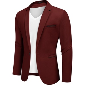 image:imageCOOFANDY Mens Casual Blazers Sport Coats Slim Fit Cotton Sport Jackets 1 Button Lightweight Suit JacketsB Wine Red