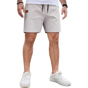 image:imageCOOFANDY Mens Casual Cotton Shorts Summer Beach 5 Inch Shorts Lightweight Drawstring Elastic Waist Chino Golf ShortsLight Grey