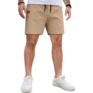 image:imageCOOFANDY Mens Casual Cotton Shorts Summer Beach 5 Inch Shorts Lightweight Drawstring Elastic Waist Chino Golf ShortsLight Tan