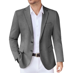 image:imageCOOFANDY Mens Casual Knit Blazer Stretch Slim Fit Sport Coat Two Button Lightweight Suit JacketsDark Grey