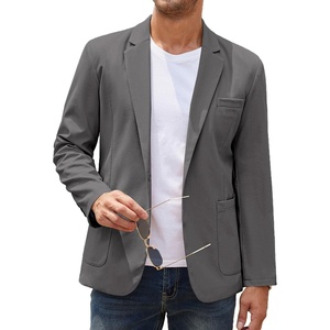 image:imageCOOFANDY Mens Casual Linen Blazer Lightweight Regular Fit Sport Coat One Button Suit JacketDark Grey