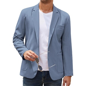 image:imageCOOFANDY Mens Casual Linen Blazer Lightweight Regular Fit Sport Coat One Button Suit JacketDenim Blue