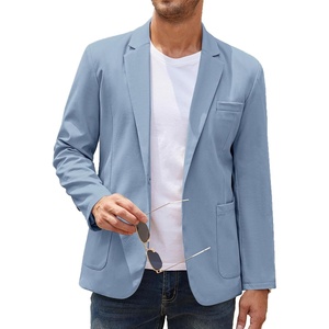 image:imageCOOFANDY Mens Casual Linen Blazer Lightweight Regular Fit Sport Coat One Button Suit JacketLight Blue