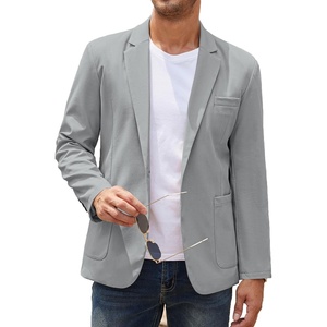 image:imageCOOFANDY Mens Casual Linen Blazer Lightweight Regular Fit Sport Coat One Button Suit JacketLight Grey