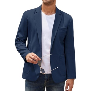 image:imageCOOFANDY Mens Casual Linen Blazer Lightweight Regular Fit Sport Coat One Button Suit JacketNavy Blue