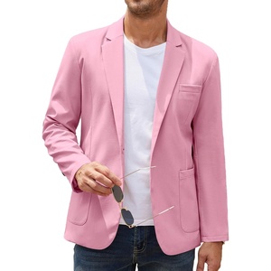 image:imageCOOFANDY Mens Casual Linen Blazer Lightweight Regular Fit Sport Coat One Button Suit JacketPink