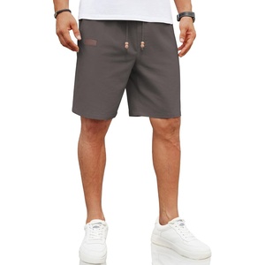 image:imageCOOFANDY Mens Casual Linen Shorts Elastic Waist Drawstring Loose Fit Summer Beach Vacation Shorts with PocketsDark Grey