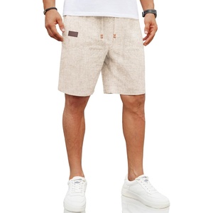 image:imageCOOFANDY Mens Casual Linen Shorts Elastic Waist Drawstring Loose Fit Summer Beach Vacation Shorts with PocketsKhaki