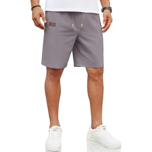 image:imageCOOFANDY Mens Casual Linen Shorts Elastic Waist Drawstring Loose Fit Summer Beach Vacation Shorts with PocketsMedium Grey