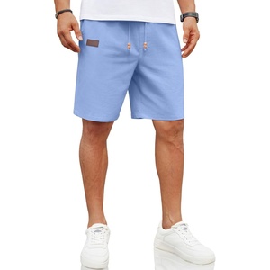 image:imageCOOFANDY Mens Casual Linen Shorts Elastic Waist Drawstring Loose Fit Summer Beach Vacation Shorts with PocketsSky Blue