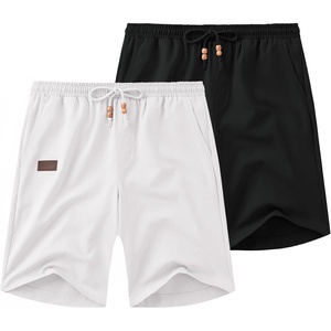 image:imageCOOFANDY Mens Casual Linen Shorts Elastic Waist Drawstring Loose Fit Summer Beach Vacation Shorts with PocketsZ WhiteBlack