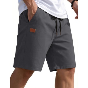 image:imageCOOFANDY Mens Casual Shorts 9 Chino Cotton Shorts Summer Beach Drawstring Shorts with PocketsDark Grey