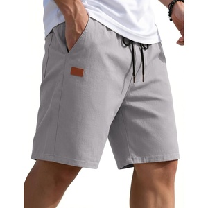image:imageCOOFANDY Mens Casual Shorts 9 Chino Cotton Shorts Summer Beach Drawstring Shorts with PocketsLight Grey