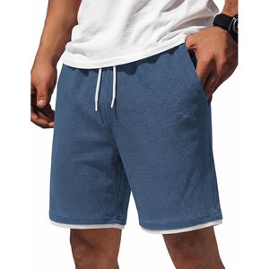 image:imageCOOFANDY Mens Casual Shorts Cotton Drawstring 79 inch Waffle Shorts Stretch Elastic Waist Summer Beach Lounge Sweat ShortsNavy Blue