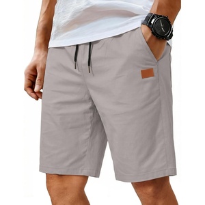 image:imageCOOFANDY Mens Casual Shorts Cotton Elastic Waist Drawstring Shorts Lightweight Summer Beach ShortsAlight Grey