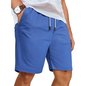image:imageCOOFANDY Mens Casual Shorts Cotton Elastic Waist Shorts Drawstring Summer Beach ShortsBlue