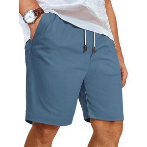 image:imageCOOFANDY Mens Casual Shorts Cotton Elastic Waist Shorts Drawstring Summer Beach ShortsDenim Blue
