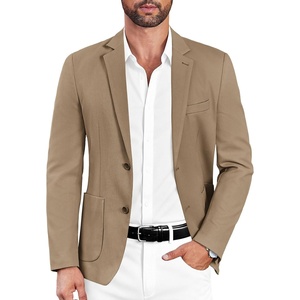 image:imageCOOFANDY Mens Casual Sport Coat Blazer Two Buttons Knit Lightweight Suit JacketsKhaki