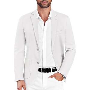 image:imageCOOFANDY Mens Casual Sport Coat Blazer Two Buttons Knit Lightweight Suit JacketsWhite